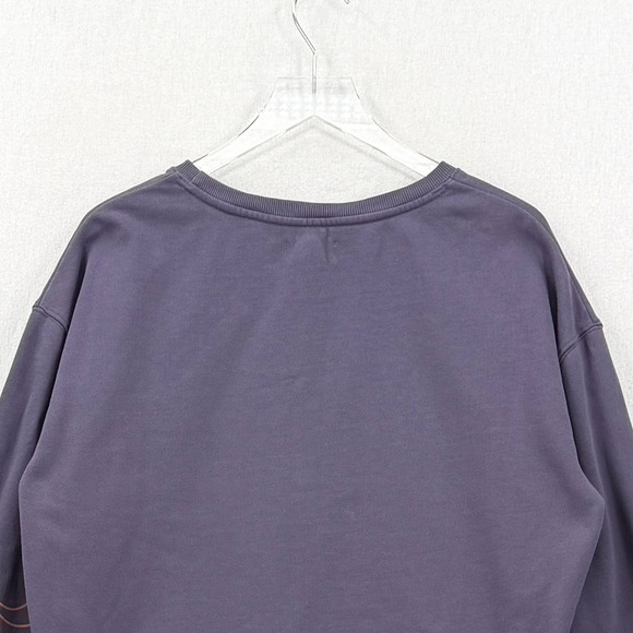 PACT Crew Neck Sweater Womens Large Purple Moon Start Print Cozy Casual Organic - Picture 4 of 13